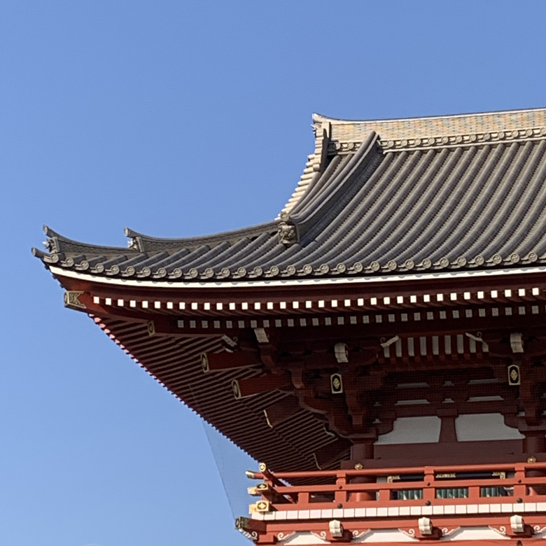Roof of Senso-ji Temple, Japan.